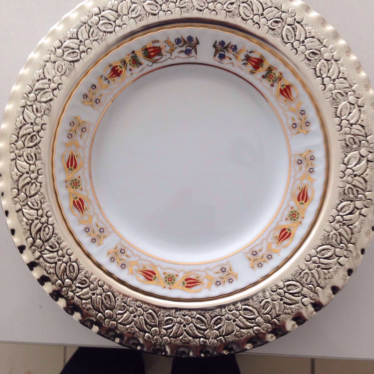 Porselen Resim Tabağı  25cm altın yaldızlı-13